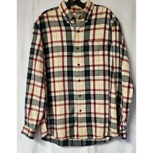 L. L. Bean Mens Plaid Flannel Traditional Fit Size Medium